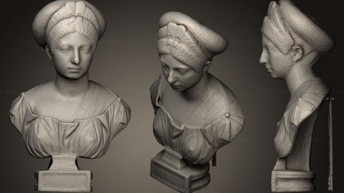 Busts and heads antique and historical (Portrait bust of Claudia Olympias, BUSTA_0479) 3D models for cnc