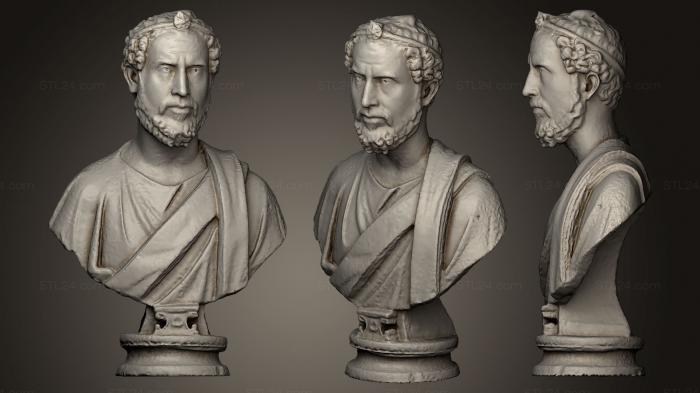 Бюсты и головы античные и исторические (Портретный бюст Мужчины-жреца Сераписа, BUSTA_0480) 3D модель для ЧПУ станка