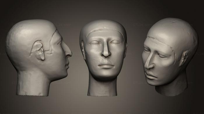 Бюсты и головы античные и исторические (Резервный глава Нефера, BUSTA_0489) 3D модель для ЧПУ станка