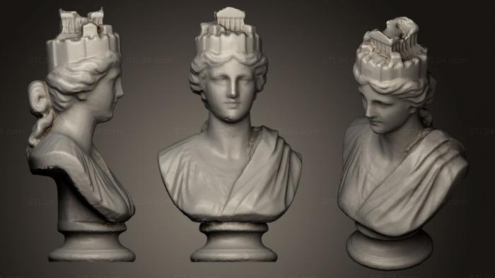 Busts and heads antique and historical (Sculpture of Athena, BUSTA_0498) 3D models for cnc