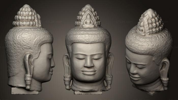 Busts and heads antique and historical (Stone Avalokiteshvara head12th, BUSTA_0510) 3D models for cnc