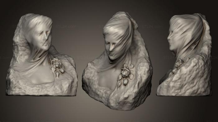 Busts and heads antique and historical (Woman under a veil, BUSTA_0572) 3D models for cnc