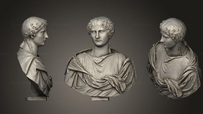 Бюсты и головы античные и исторические (Agrippina Minor, BUSTA_0584) 3D модель для ЧПУ станка