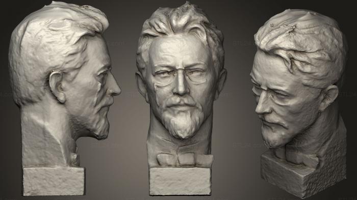 Busts and heads antique and historical (Anton Pavlovich Chekhov, BUSTA_0590) 3D models for cnc