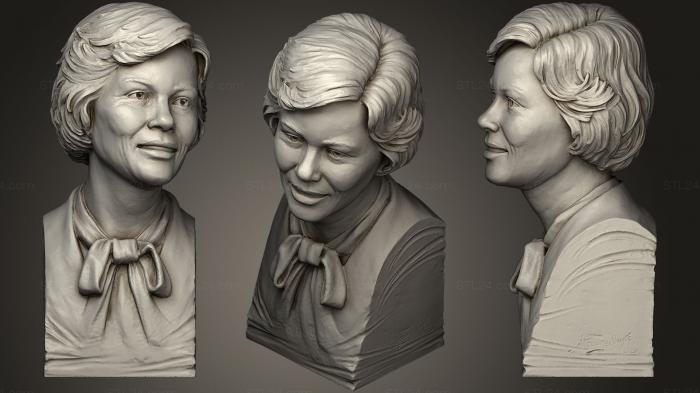 Бюсты и головы античные и исторические (Бронзовая скульптура Розалинн Картер, BUSTA_0603) 3D модель для ЧПУ станка