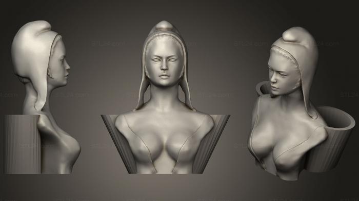Busts and heads antique and historical (Buste Marianne Porte Stylo, BUSTA_0618) 3D models for cnc