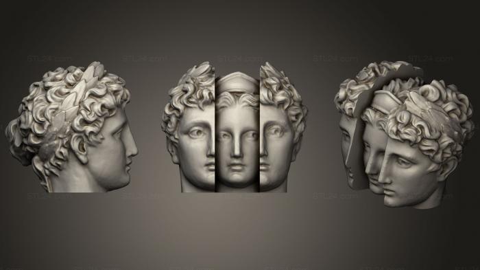 Busts and heads antique and historical (Chaos Orb  Male Head  Female Inside, BUSTA_0625) 3D models for cnc