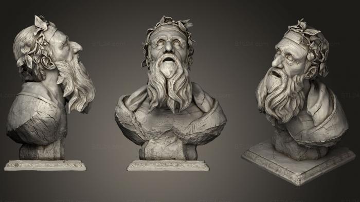 Бюсты и головы античные и исторические (Скульптура бюста Хрисы, BUSTA_0627) 3D модель для ЧПУ станка