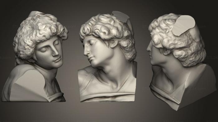 Busts and heads antique and historical (Esclavo moribundo Miguel Angel, BUSTA_0647) 3D models for cnc