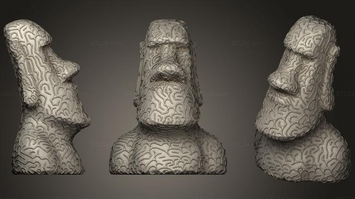 Бюсты и головы античные и исторические (Лорс Бесконечный Узор Моаи от Дизингофа, BUSTA_0664) 3D модель для ЧПУ станка