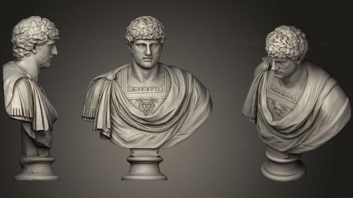 Busts and heads antique and historical (Male portrait Loricato, BUSTA_0670) 3D models for cnc