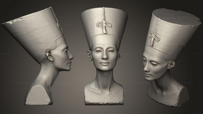 Busts and heads antique and historical (Nefertiti Hack Reduced, BUSTA_0687) 3D models for cnc