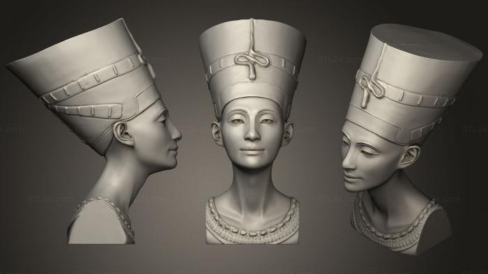 Busts and heads antique and historical (Nefertiti Stylized, BUSTA_0688) 3D models for cnc