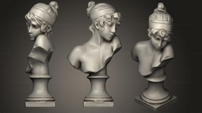 Busts and heads antique and historical (Sapphos Head  Refined, BUSTA_0704) 3D models for cnc