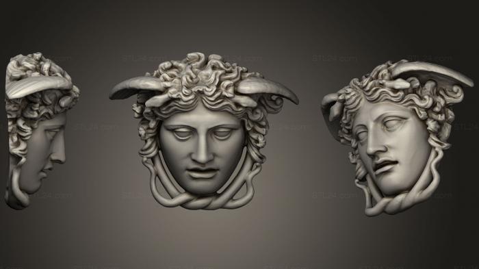 Бюсты и головы античные и исторические (Медуза Ронданини, BUSTA_0718) 3D модель для ЧПУ станка
