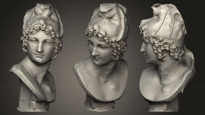 Бюсты и головы античные и исторические (Бюст Парижанина, BUSTA_0755) 3D модель для ЧПУ станка