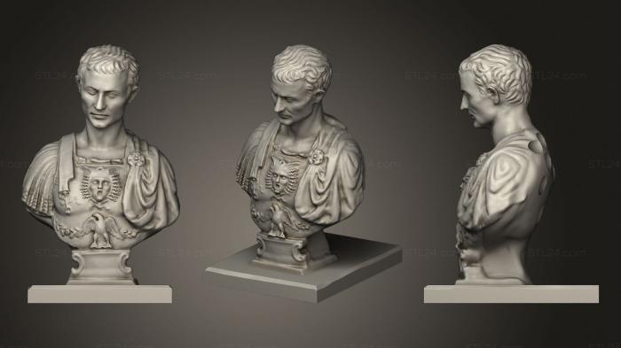 Busts and heads antique and historical (Caesar bust, BUSTA_0758) 3D models for cnc