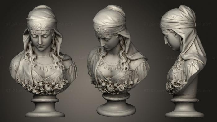 Бюсты и головы античные и исторические (Девушка - Цыганка, BUSTA_0761) 3D модель для ЧПУ станка