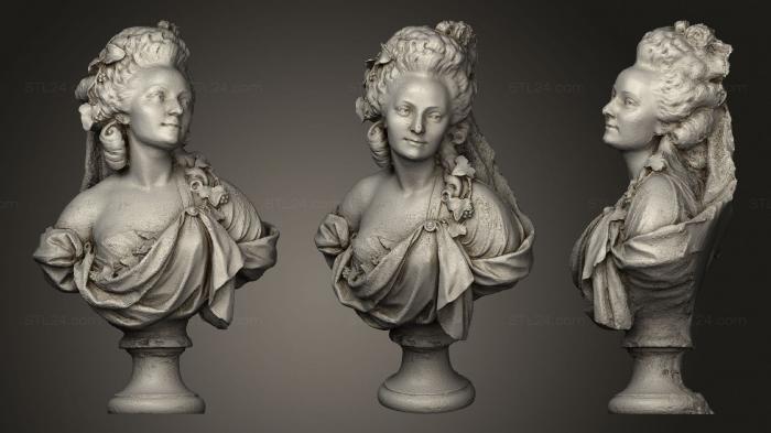 Busts and heads antique and historical (Marie Madeleine Guimard, BUSTA_0765) 3D models for cnc