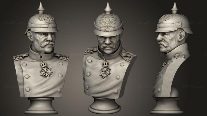 Busts and heads antique and historical (Prussian General Bust, BUSTA_0771) 3D models for cnc