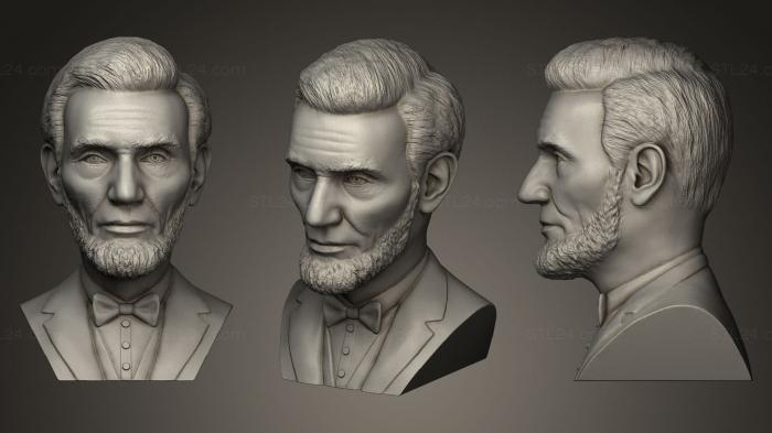 Busts and bas-reliefs of famous people (Abraham Lincoln head, BUSTC_0001) 3D models for cnc