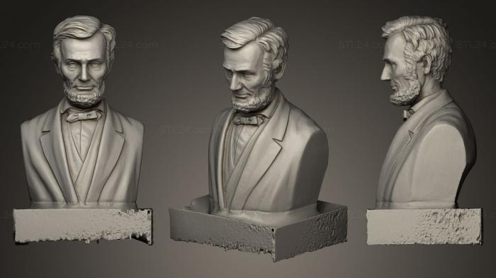 Busts and bas-reliefs of famous people (Abraham Lincoln with podium, BUSTC_0003) 3D models for cnc