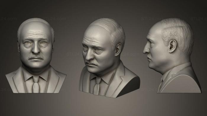 Busts and bas-reliefs of famous people (Alexander Lukashenko, BUSTC_0012) 3D models for cnc