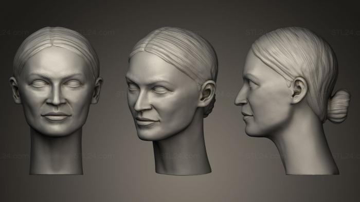 Бюсты и барельефы известных личностей (Длинная шея Александрии Окасио Кортес, BUSTC_0013) 3D модель для ЧПУ станка