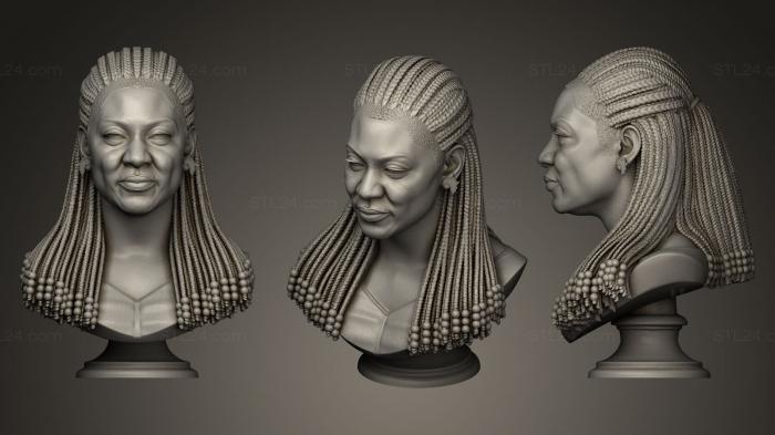 Busts and bas-reliefs of famous people (Alicia Garza Co Founder of Black Lives Matter, BUSTC_0017) 3D models for cnc