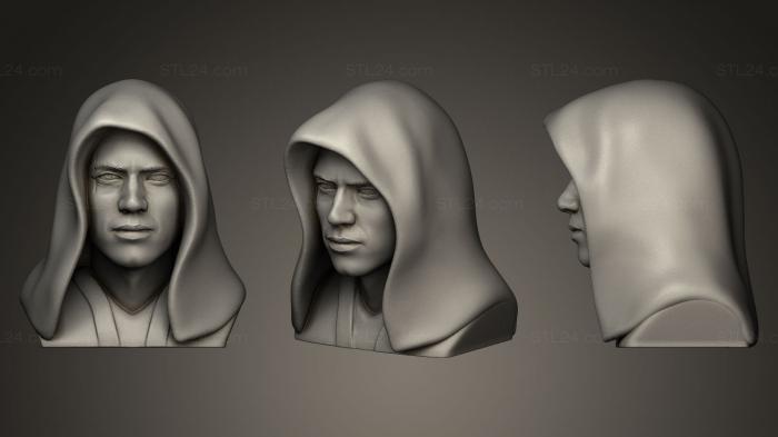 Бюсты и барельефы известных личностей (Энакин Скайуокер Звездные войны, BUSTC_0020) 3D модель для ЧПУ станка