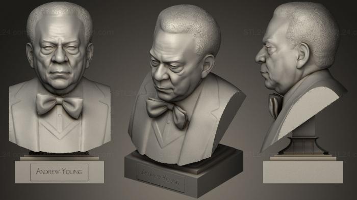 Busts and bas-reliefs of famous people (Andrew Young Civil Rights Leader, BUSTC_0022) 3D models for cnc