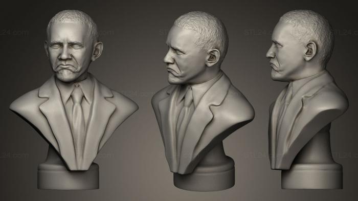 Бюсты и барельефы известных личностей (Барак Обама Not Bad meme, BUSTC_0042) 3D модель для ЧПУ станка