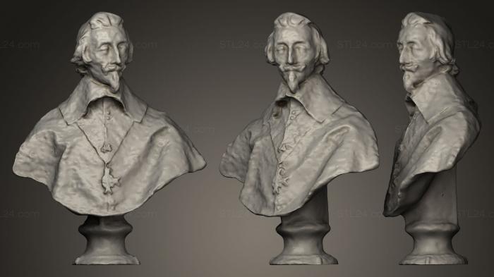 Бюсты и барельефы известных личностей (Кардинал де Ришелье, BUSTC_0093) 3D модель для ЧПУ станка