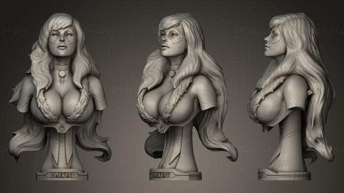 Busts and bas-reliefs of famous people (Cat woman with a great bust, BUSTC_0095) 3D models for cnc