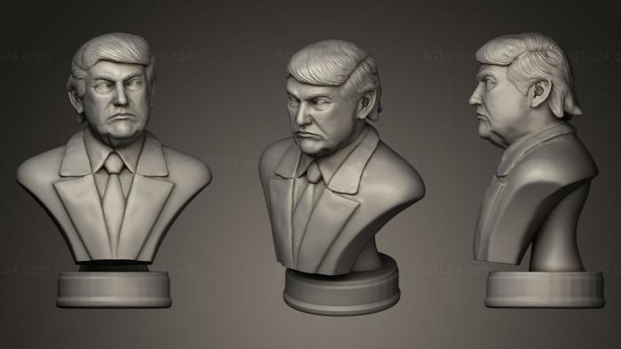 Бюсты и барельефы известных личностей (Президентское издание Дональда Трампа, BUSTC_0144) 3D модель для ЧПУ станка
