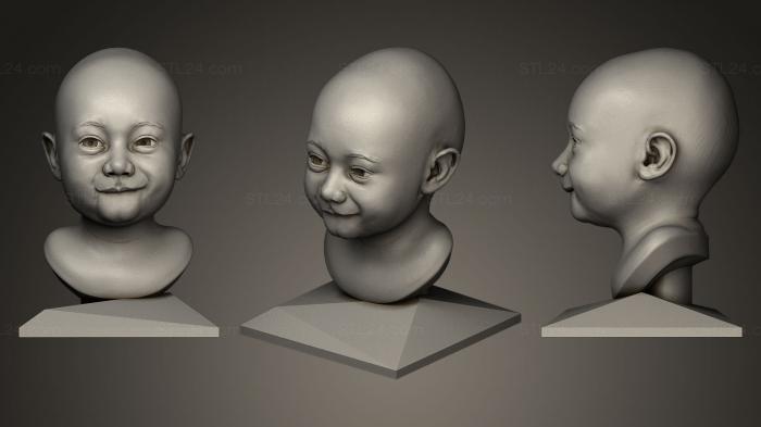 Бюсты и барельефы известных личностей (Восьмимесячный ребенок, BUSTC_0165) 3D модель для ЧПУ станка
