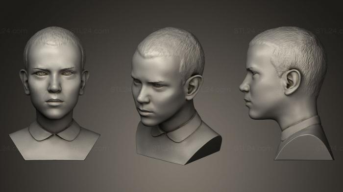 Бюсты и барельефы известных личностей (Элевен из сериала очень странные дела, BUSTC_0167) 3D модель для ЧПУ станка
