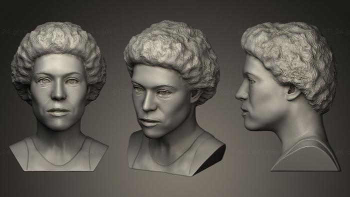 Бюсты и барельефы известных личностей (Эллен Рипли Скульптура, BUSTC_0170) 3D модель для ЧПУ станка