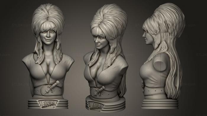 Busts and bas-reliefs of famous people (elvira mistress of the dark, BUSTC_0177) 3D models for cnc