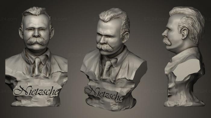Busts and bas-reliefs of famous people (Friedrich Nietzsche, BUSTC_0202) 3D models for cnc