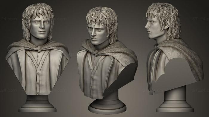 Busts and bas-reliefs of famous people (Frodo Baggins long plinth, BUSTC_0204) 3D models for cnc