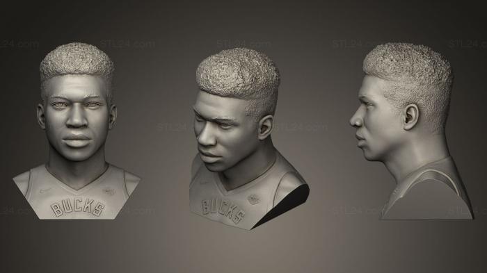 Busts and bas-reliefs of famous people (Giannis Antetokounmpo, BUSTC_0225) 3D models for cnc