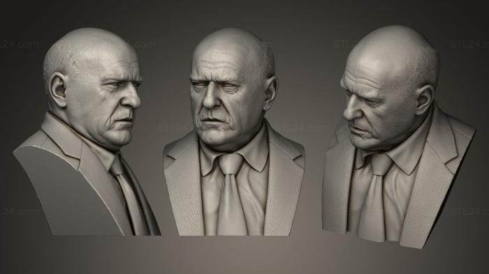 Busts and bas-reliefs of famous people (Hank Schrader from Breaking Bad, BUSTC_0234) 3D models for cnc