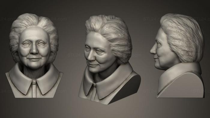 Busts and bas-reliefs of famous people (Hillary Clinton sculpture, BUSTC_0250) 3D models for cnc