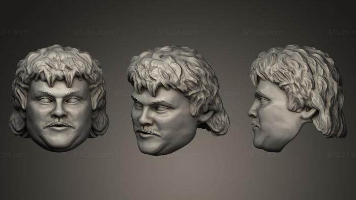 Busts and bas-reliefs of famous people (Jack Black as Nacho Libre, BUSTC_0261) 3D models for cnc