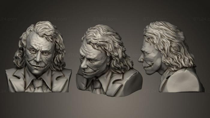 Busts and bas-reliefs of famous people (Joker Heath Ledger, BUSTC_0307) 3D models for cnc