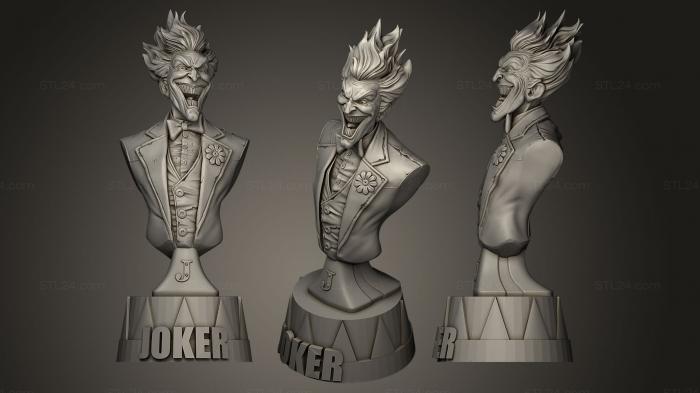 Бюсты и барельефы известных личностей (Анимированное выражение Джокера, BUSTC_0308) 3D модель для ЧПУ станка