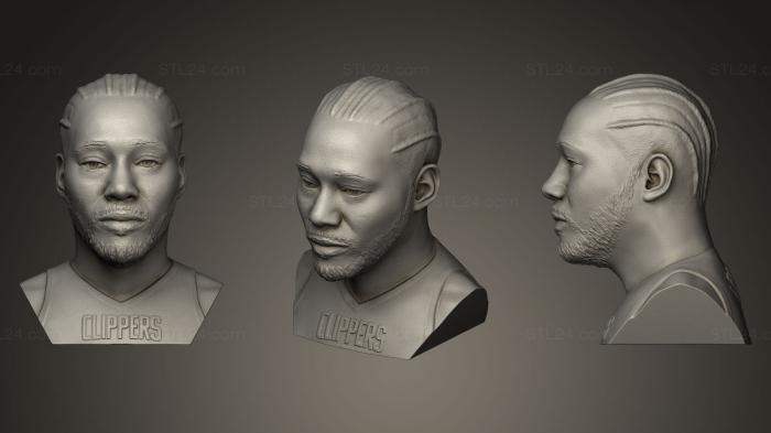 Busts and bas-reliefs of famous people (Kawhi Leonard sculpture, BUSTC_0332) 3D models for cnc