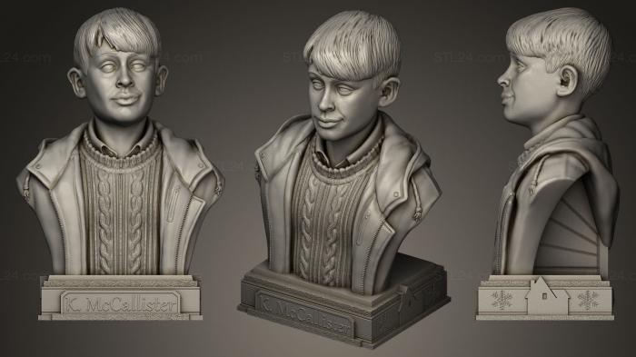 Busts and bas-reliefs of famous people (Kevin McCalister home alone, BUSTC_0339) 3D models for cnc
