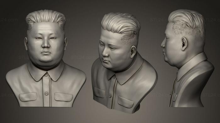 Бюсты и барельефы известных личностей (Скульптура Ким Джун Ына, BUSTC_0342) 3D модель для ЧПУ станка